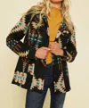 Mystree Shirley Aztec Print Jacket In Multi In Black