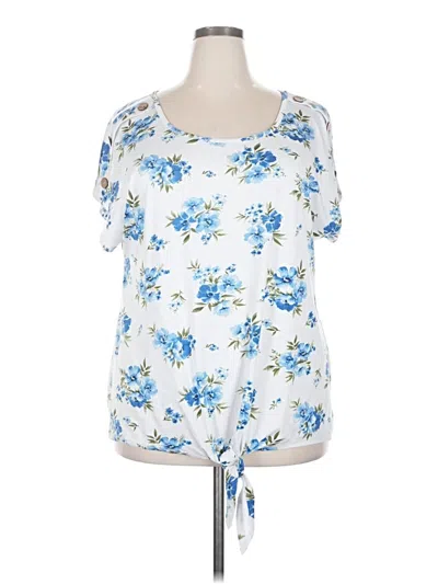 Pre-owned Mystree Short Sleeve Blouse In Blue