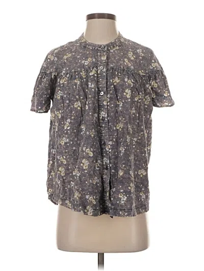 Pre-owned Mystree Short Sleeve Blouse In Gray