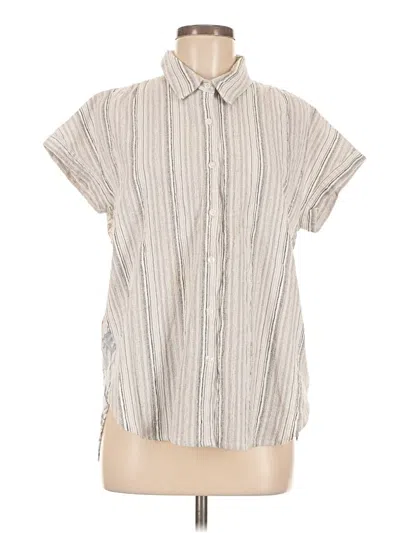 Pre-owned Mystree Short Sleeve Button Down Shirt In Silver