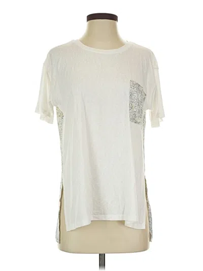 Pre-owned Mystree Short Sleeve Top Ivory Crew Neck Tops