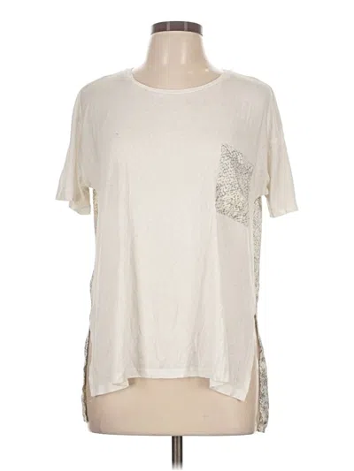 Pre-owned Mystree Short Sleeve Top Ivory Crew Neck Tops