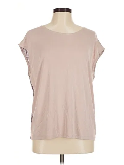 Pre-owned Mystree Short Sleeve Top Tan Boatneck Tops