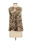 Mystree Sleeveless Blouse In Brown