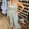 Mystree Sleeveless Jumpsuit In Sage