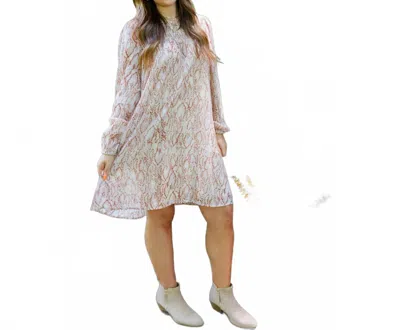Mystree Snakeskin Print Mini Dress In Neutral In Beige