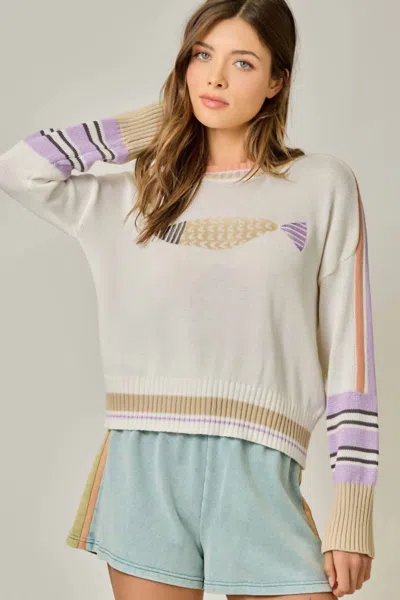 Mystree Something's Fishy Sweater In Off White