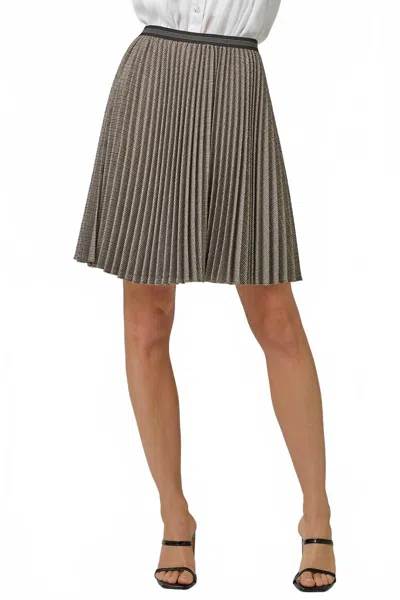 Mystree Sparklets Pleated Skirt In Grey In Brown