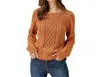 MYSTREE STELLA WASHED CABLE SWEATER TOP IN PUMPKIN