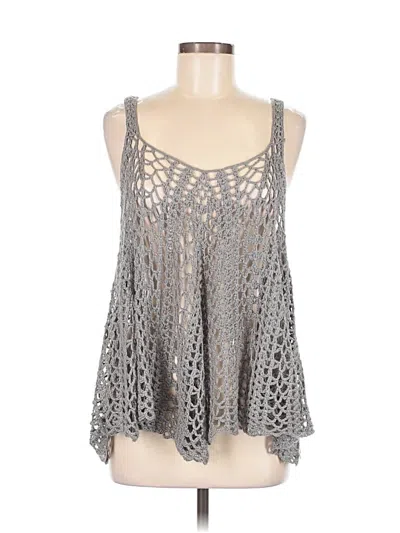 Pre-owned Mystree Tank Top Gray Halter Neckline Tops