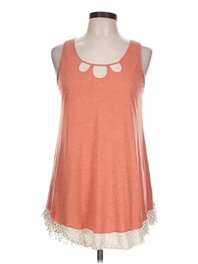 Pre-owned Mystree Tank Top Orange Keyhole Neckline Tops