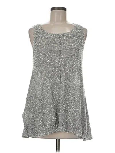 Pre-owned Mystree Tank Top Silver Strapless Neckline Tops