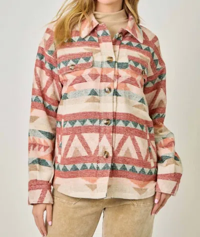 Mystree Taylor Shacket In Red In Multi