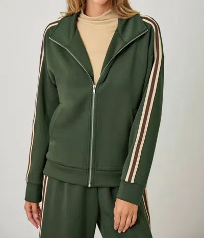 Mystree Tracksuit Long Sleeve Jacket In Hunter Green