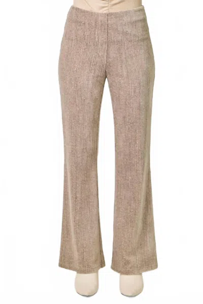 Mystree Velvet Bootcut Trousers In Cappuccino In Brown