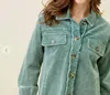 Mystree Vintage Corduroy Jacket In Green In Green