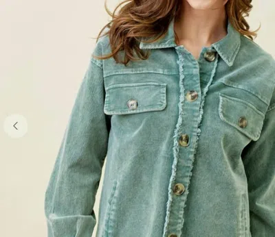Mystree Vintage Corduroy Jacket In Green