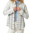 Mystree Washed Plaid Mix Jacket In White In White