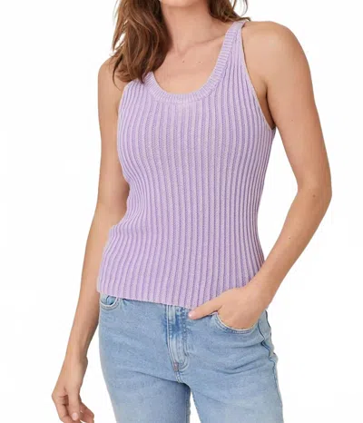 Mystree Washed Sweater Tank Top In Washed Lavender In Gray