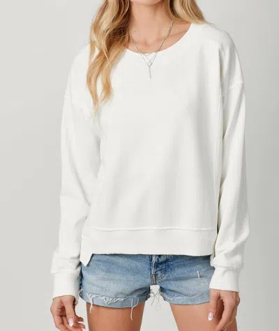 Mystree Washed Terry Top In White