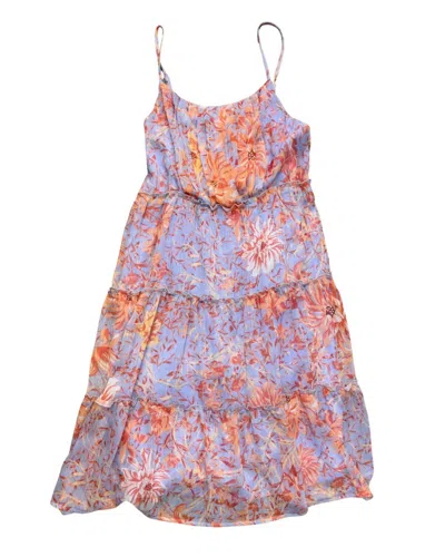 Mystree Women's Floral Tiered Dress In Purple