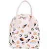 Mytagalongs Abstract Checkered Foodie Tote Bag In Pink Sushi Multi