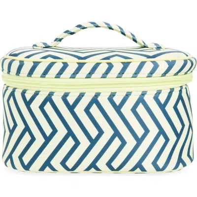 Mytagalongs Allure Cosmetic Case In Geometric Print Lime