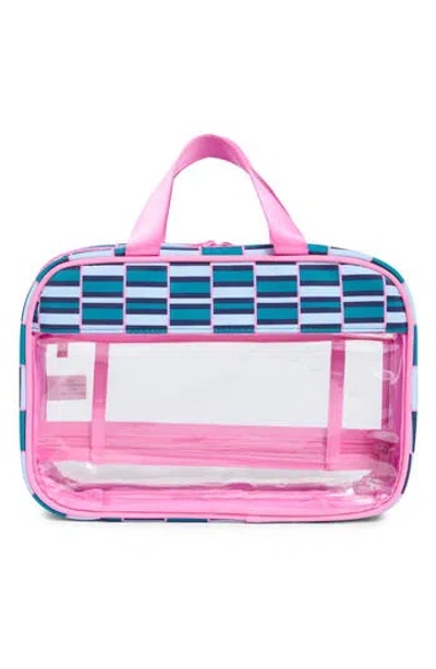 Mytagalongs Box Quilted Clear Toiletry Case In Multi