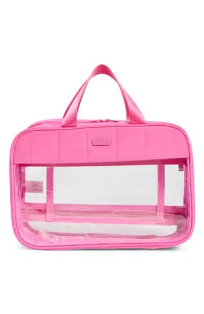 Mytagalongs Box Quilted Clear Toiletry Case In Pink