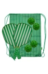 Mytagalongs Cabana Stripes Pickleball Set In Green