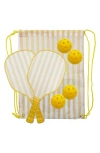 Mytagalongs Cabana Stripes Pickleball Set In Yellow
