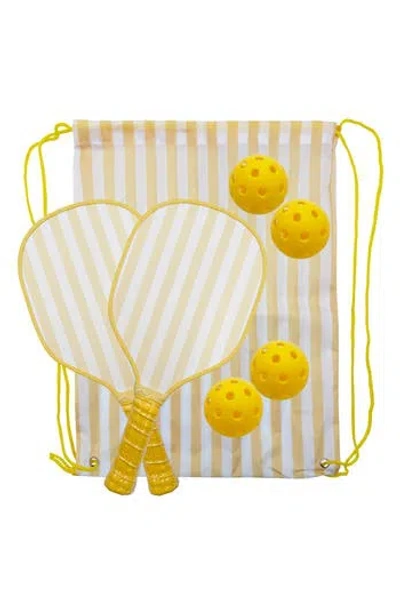 Mytagalongs Cabana Stripes Pickleball Set In Yellow