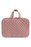 Mytagalongs Coco Quilt Hanging Cosmetic Case In Blush