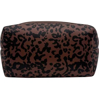 Mytagalongs Cosmetic Loaf Bag & Brush Pouch Set In Brown