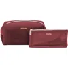 Mytagalongs Cosmetic Loaf Bag & Brush Pouch Set In Burgundy