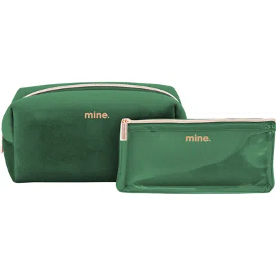 Mytagalongs Cosmetic Loaf Bag & Brush Pouch Set In Emerald
