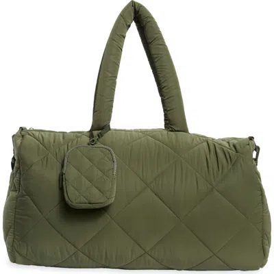 Mytagalongs Diamond Quilt Duffle Bag In Hunter