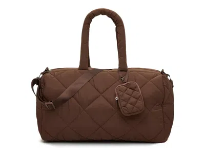 Mytagalongs Diamond Quilted Duffle Bag In Brown