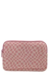 Mytagalongs Double Detachable Pouch In Abstract Check Pink