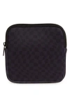 Mytagalongs Double Detachable Pouch In Black Abstract Check