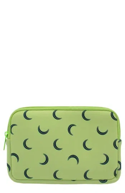 Mytagalongs Double Detachable Pouch In Geometric Print Lime