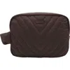 Mytagalongs Ellie Quilted Cosmetic Bag In Brown