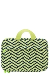Mytagalongs Floral Toiletry Bag In Geometric Print Lime