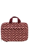 Mytagalongs Floral Toiletry Bag In Geometric Print Plum