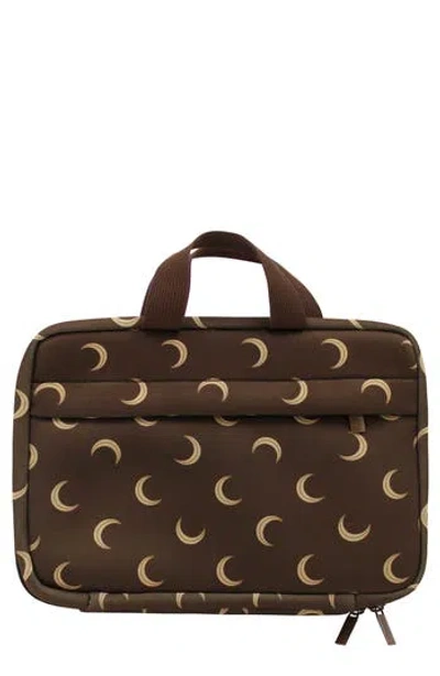 Mytagalongs Floral Toiletry Bag In Half Moon Brown