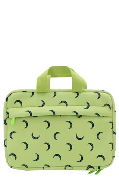 Mytagalongs Floral Toiletry Bag In Half Moon Lime