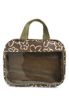 Mytagalongs Floral Toiletry Bag In Olive/egg Nog
