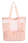 Mytagalongs Insulated Cooler Base Mesh Tote In Nude