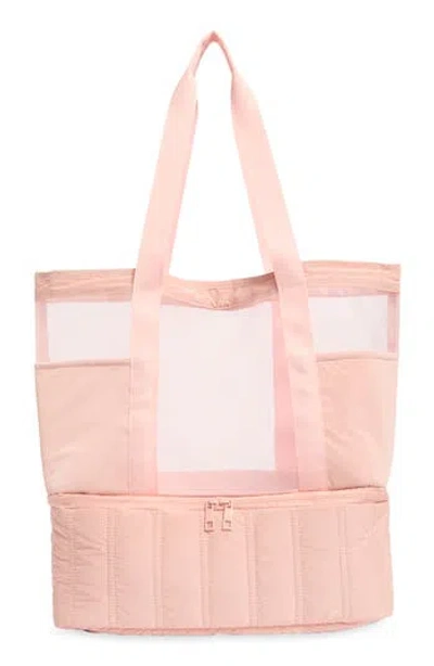 Mytagalongs Insulated Cooler Base Mesh Tote In Nude
