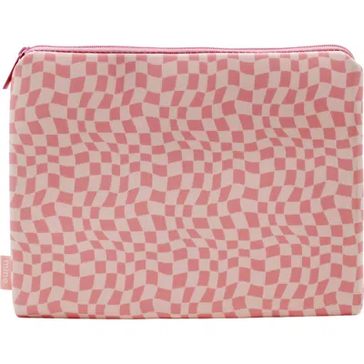 Mytagalongs Jetsetter Pouch In Abstract Check Pink